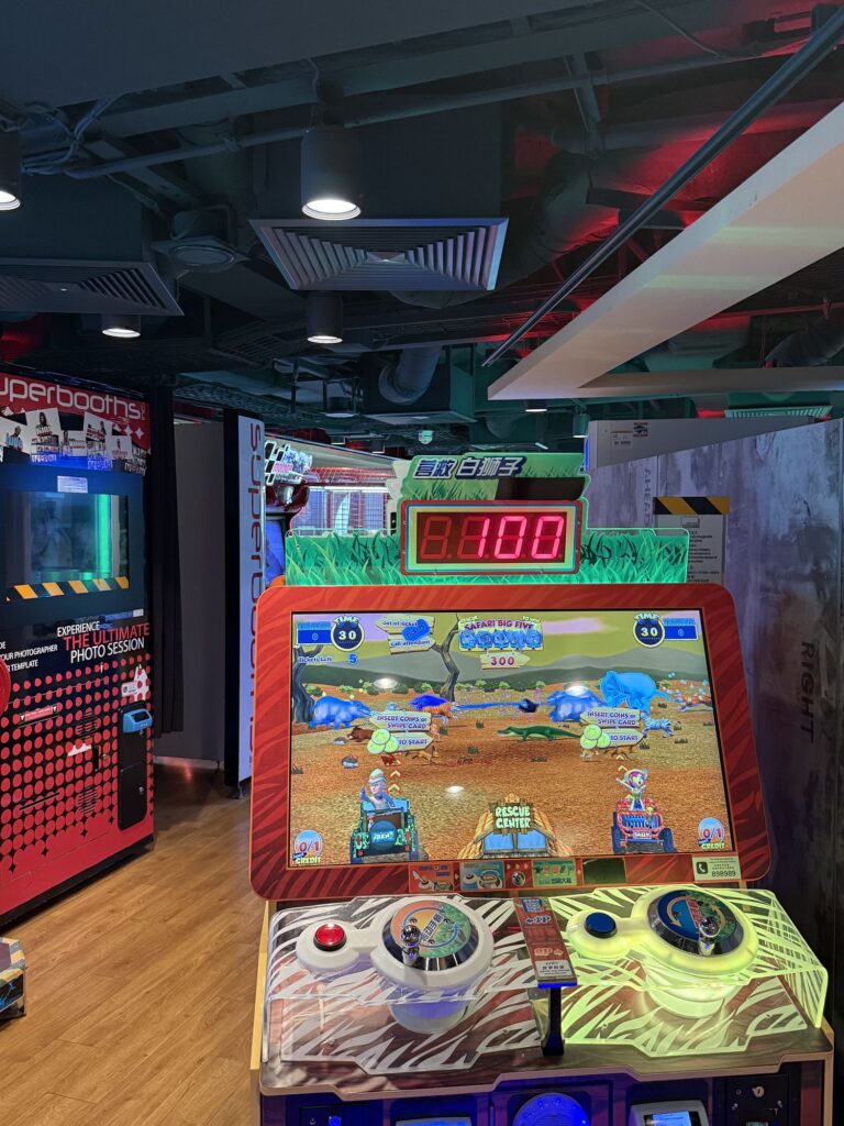 An arcade and family entertainment area aboard Genting Dream.