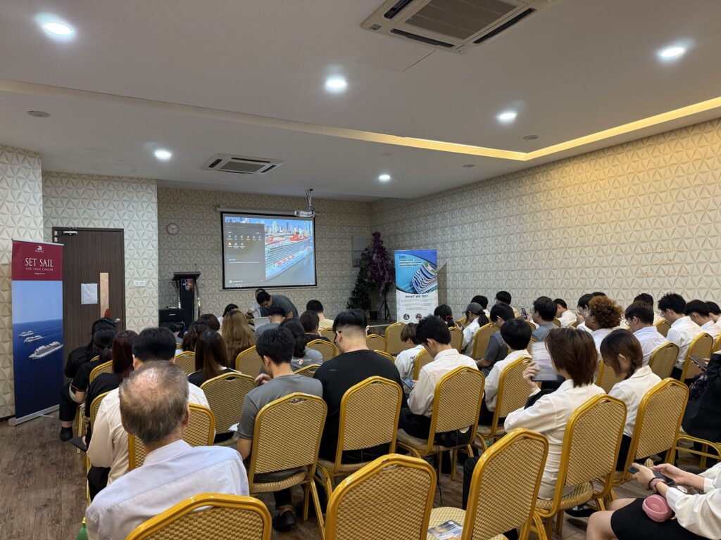 The cruise career talk session in progress at Ambitious Academy, Johor